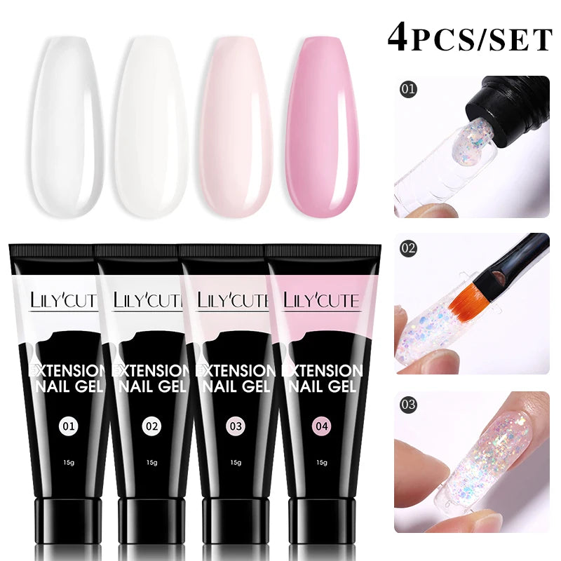 15ml Nail Extension Gel Set for Quick Prolongation