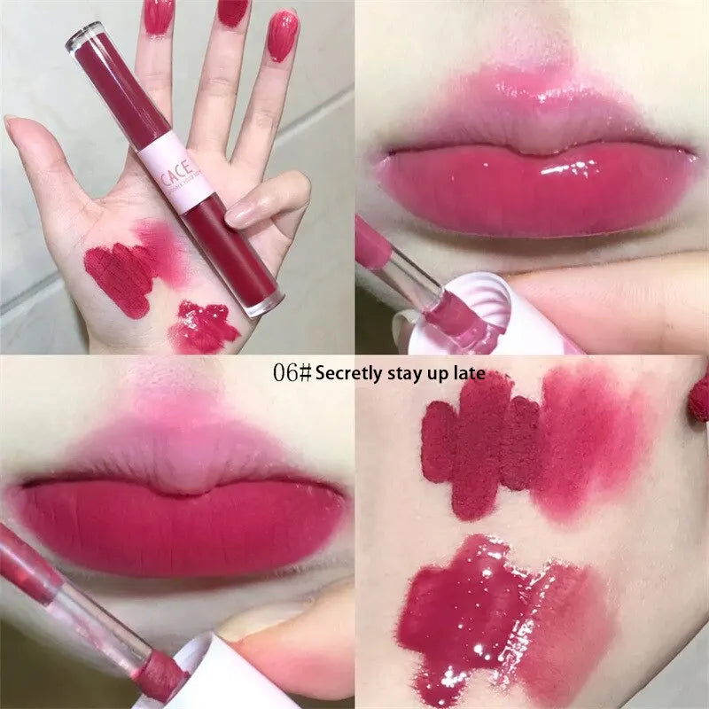 Double-End Lip Glaze with Gloss & Matte Velvet Finish