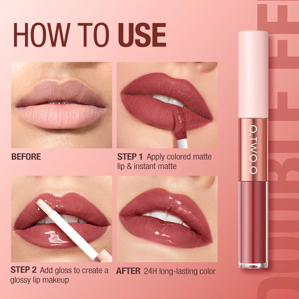 Double-Head Matte Lipstick & Lip Gloss