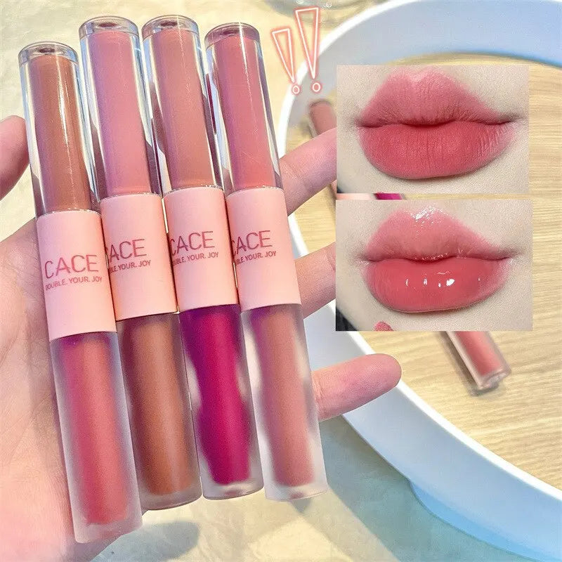 Double-End Lip Glaze with Gloss & Matte Velvet Finish