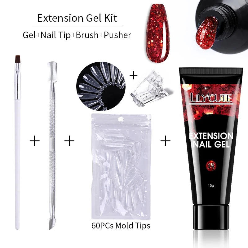 15ml Nail Extension Gel Set for Quick Prolongation